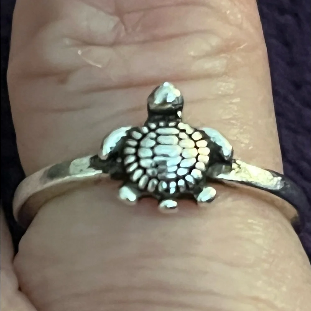 💖3/$10!!! Whimsical, adorable silver turtle ring. So cute and so much fun! OS. - Picture 3 of 11